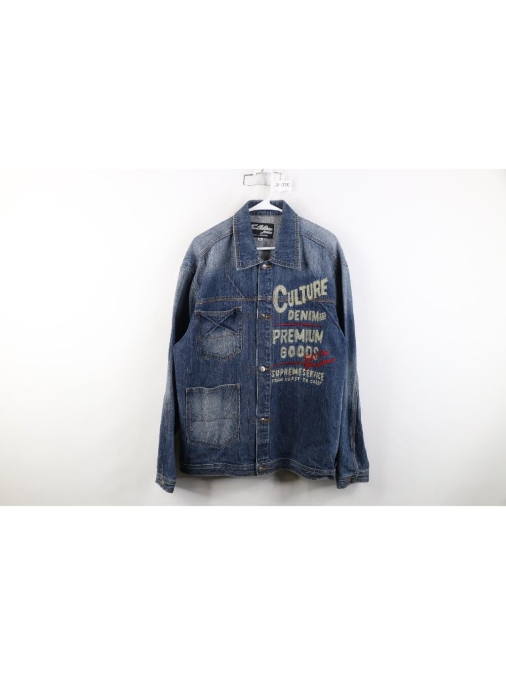 Vintage 90s Y2K Streetwear Mens XL Chain Stitched Denim Chore Trucker Jacket